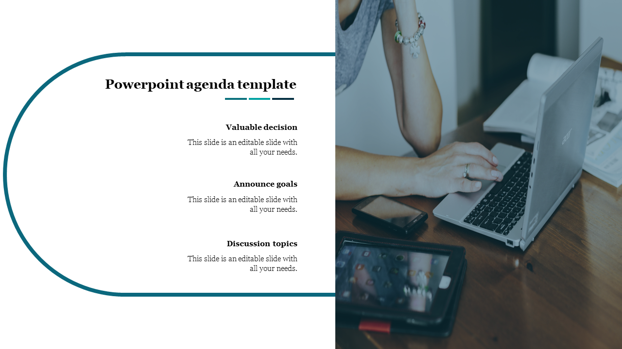 Attractive PowerPoint Agenda Template for Presentation